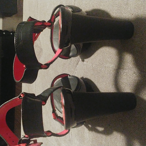 Funky Black and Fushia 5" platform sturdy leather sexy shoes. New 💕 - Picture 4 of 9